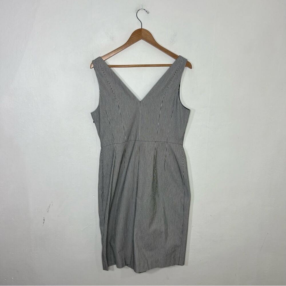 LK Bennett Black and White Striped Button-Front Pinafore Dress - Picture 6 of 16
